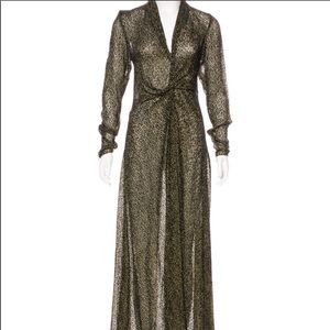 Lanvin Flocked velvet evening dress